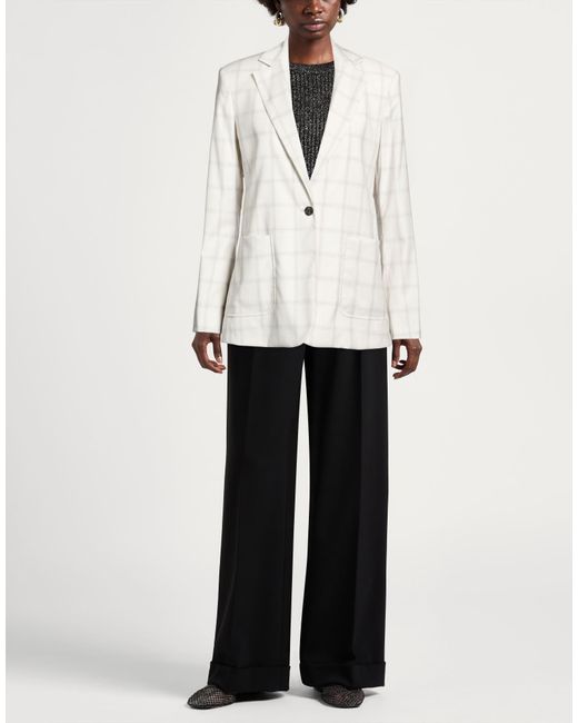 Eleventy White Blazer Wool, Viscose, Elastane