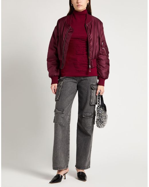 Burberry Red Burgundy Turtleneck Cashmere, Polyester, Polyamide, Elastane