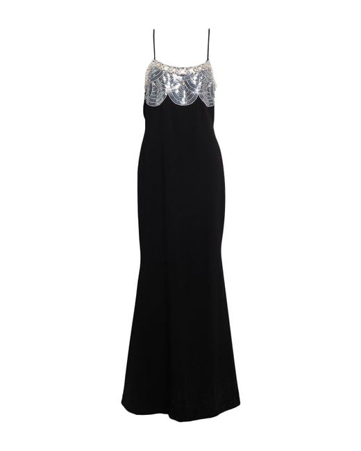 Amen Black Maxi Dress Polyester, Glass, Pvc