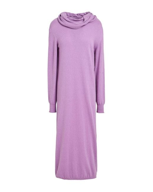 Kaos Purple Lilac Midi Dress Wool, Polyamide