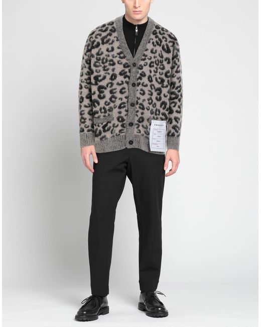 Amaranto Gray Light Cardigan Wool, Cashmere, Mohair Wool, Polyamide for men