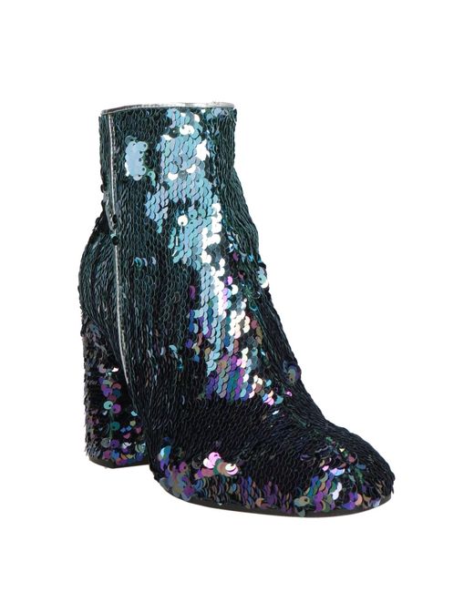 Pollini Blue Ankle Boots Textile Fibers