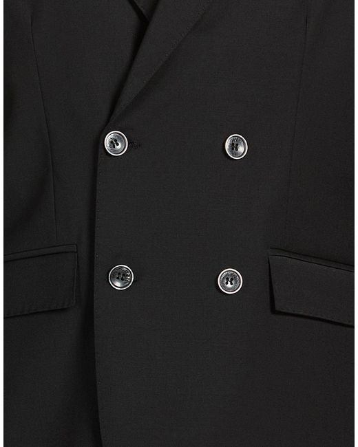 Exte Black Blazer Polyester, Wool, Elastane for men