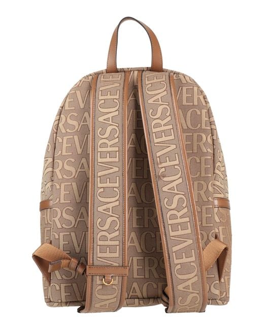 Versace Natural Backpack Polyester, Cotton for men