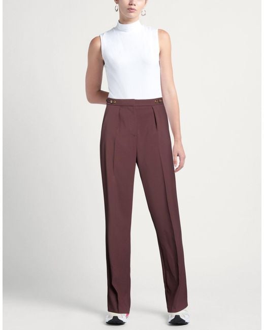 Elisabetta Franchi Purple Pants Polyester, Elastane