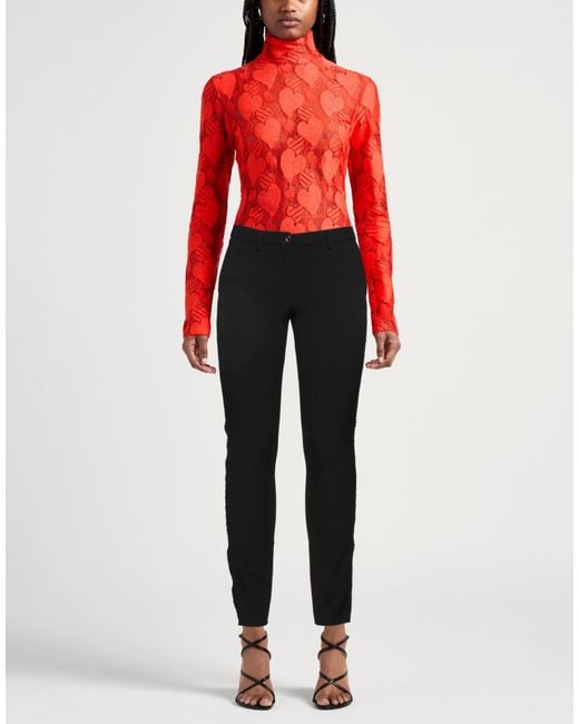 Philipp Plein Black Pants Polyester, Elastane