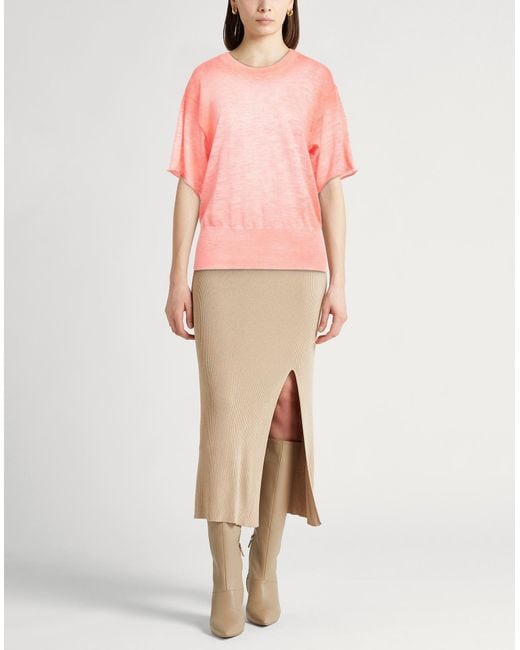 Roberto Collina Pink Sweater Linen, Polyester