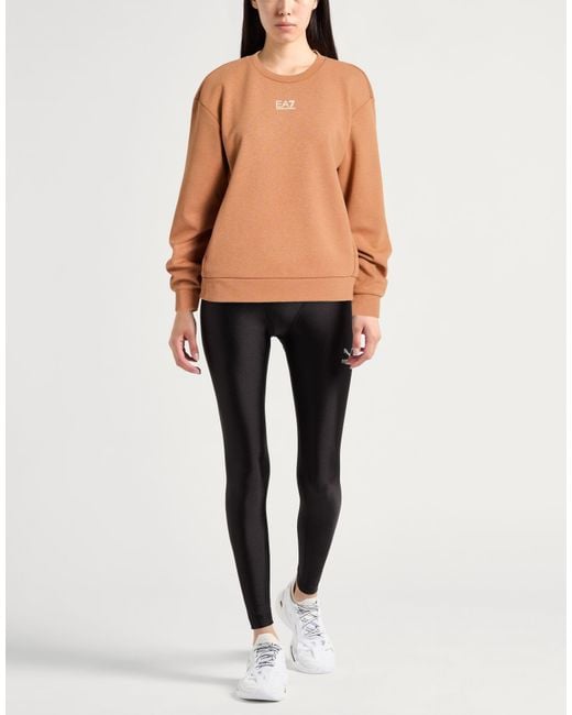 EA7 Orange Camel Sweatshirt Polyester, Cotton