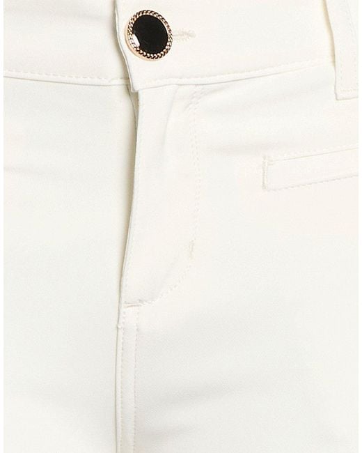 Liu Jo White Ivory Pants Polyester, Elastane