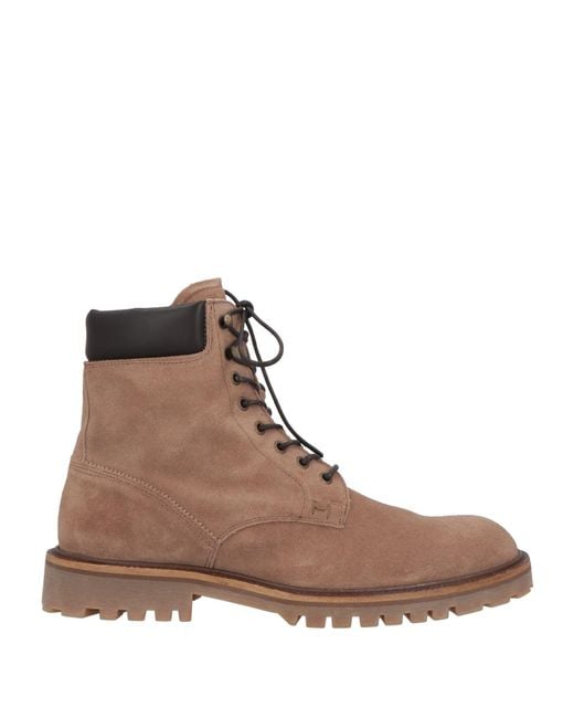 Hackett Brown Khaki Ankle Boots Leather for men
