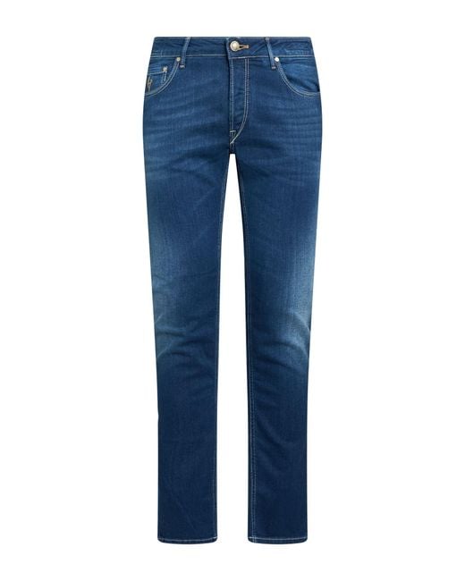 Hand Picked Blue Jeans Cotton, Elastomultiester, Elastane for men