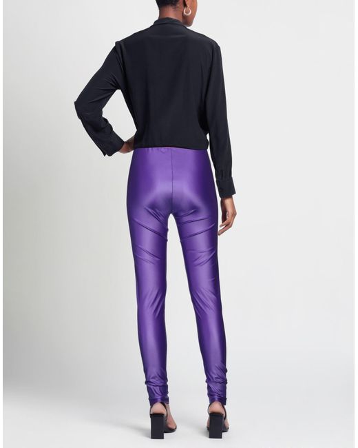 Versace Jeans Couture Purple Leggings Polyamide, Elastane