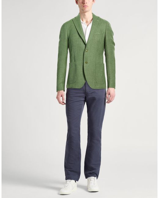 Tombolini Green Blazer Virgin Wool for men