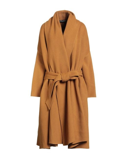 Dolce & Gabbana Brown Camel Coat Wool, Cashmere