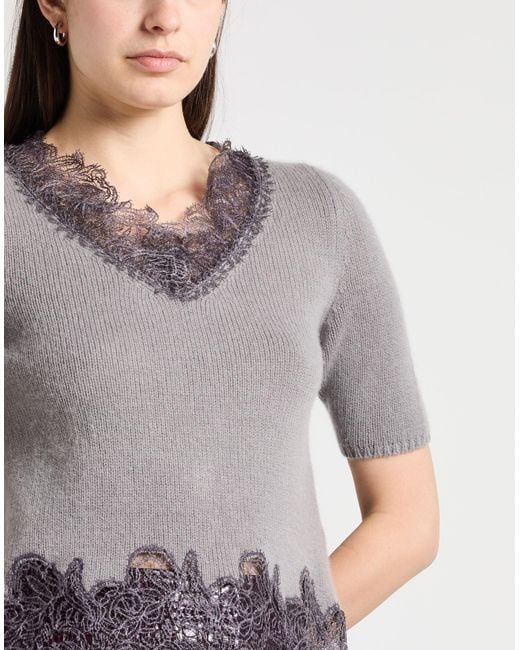 Ermanno Scervino Gray Sweater Cashmere, Silk, Polyamide