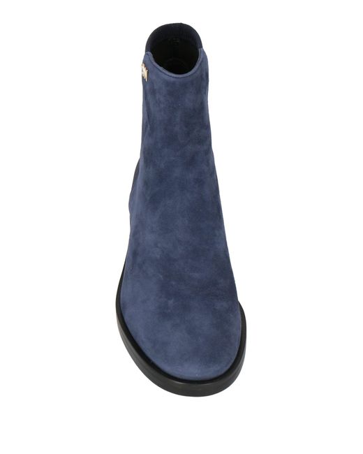 Stuart Weitzman Blue Ankle Boots Leather, Textile Fibers