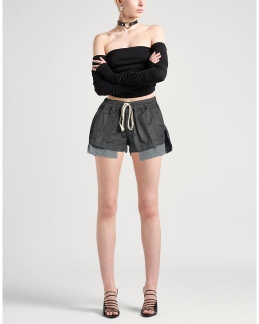 Rick Owens Gray Shorts & Bermuda Shorts Cotton, Elastane