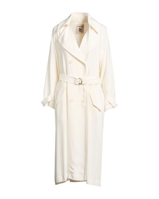 Semicouture White Overcoat & Trench Coat