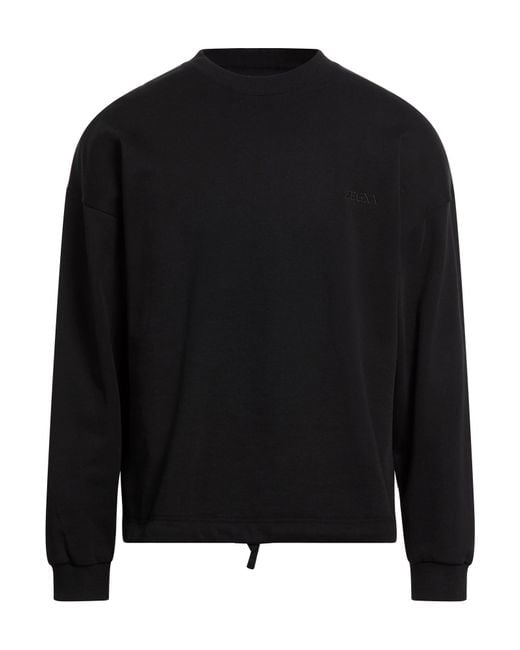Zegna Black Sweatshirt Cotton for men