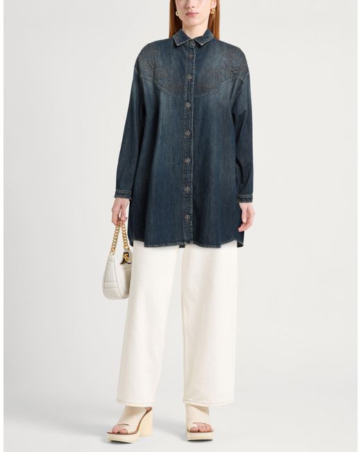 Dondup Blue Denim Shirt Cotton