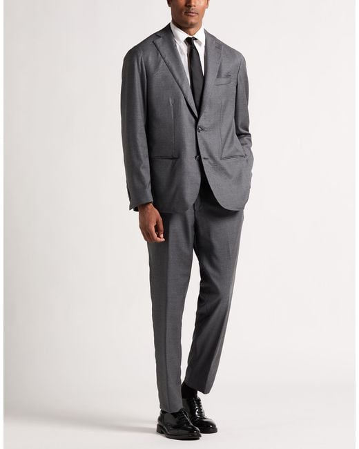 Barba Napoli Gray Suit Virgin Wool for men