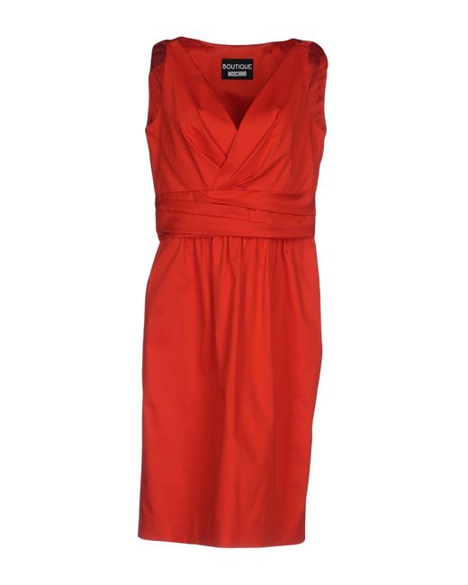 Boutique Moschino Red Midi Dress Cotton, Other Fibres