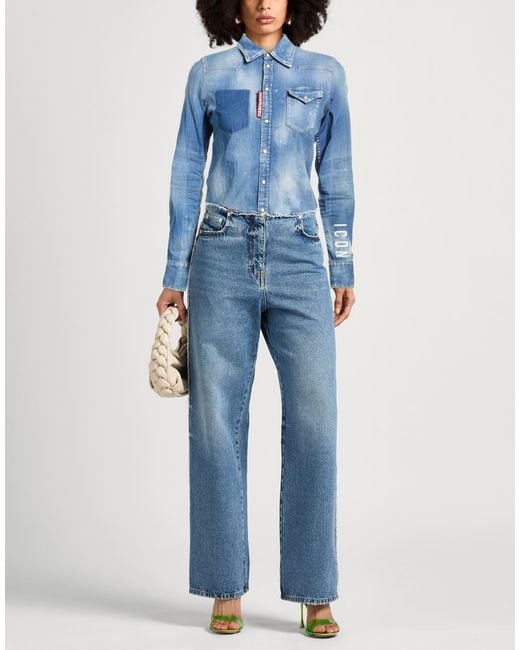 DSquared² Blue Denim Shirt Cotton, Elastane