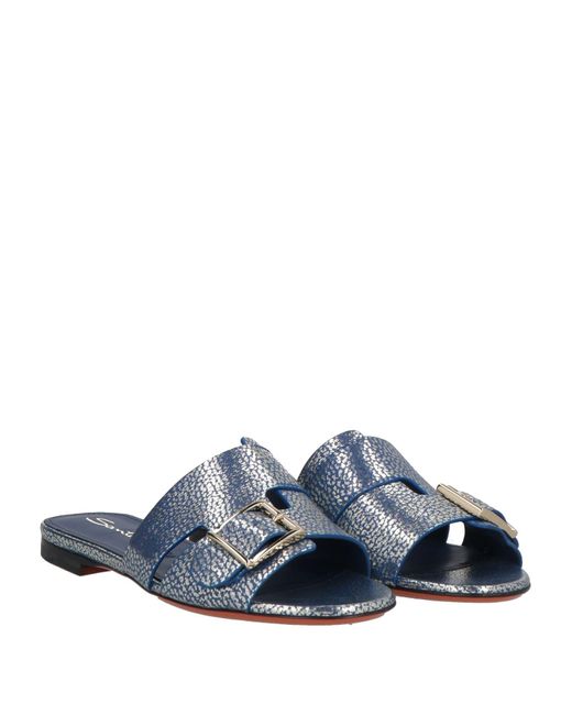 Santoni Blue Sandals Leather