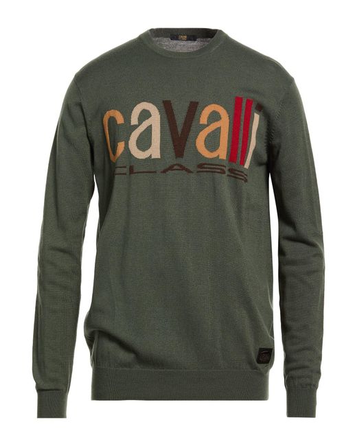 Roberto Cavalli Green Sweaters for men