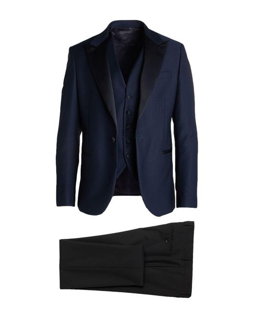 Messagerie Blue Midnight Suit Polyester, Viscose, Elastane for men