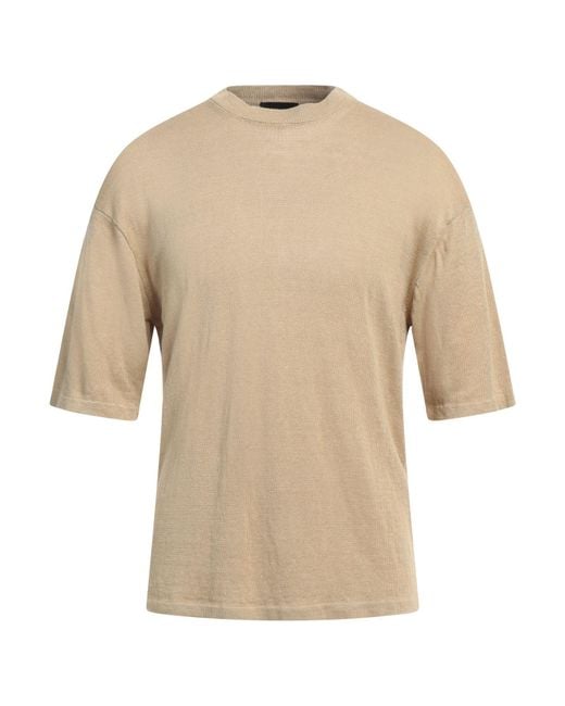 Roberto Collina Natural Sand Sweater Linen for men