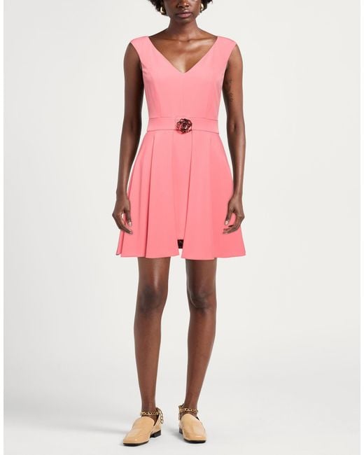 Blugirl Blumarine Pink Coral Mini Dress Polyester, Elastane