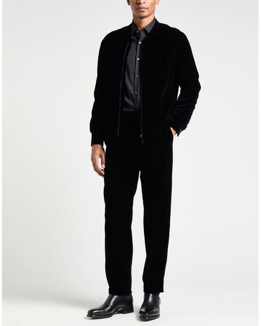 Giorgio Armani Black Suit Viscose, Cupro, Elastane for men