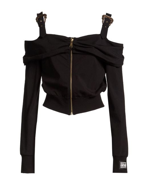 Versace Jeans Couture Black Top Cotton, Elastane