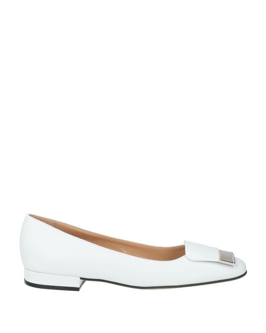 Sergio Rossi White Ballet Flats