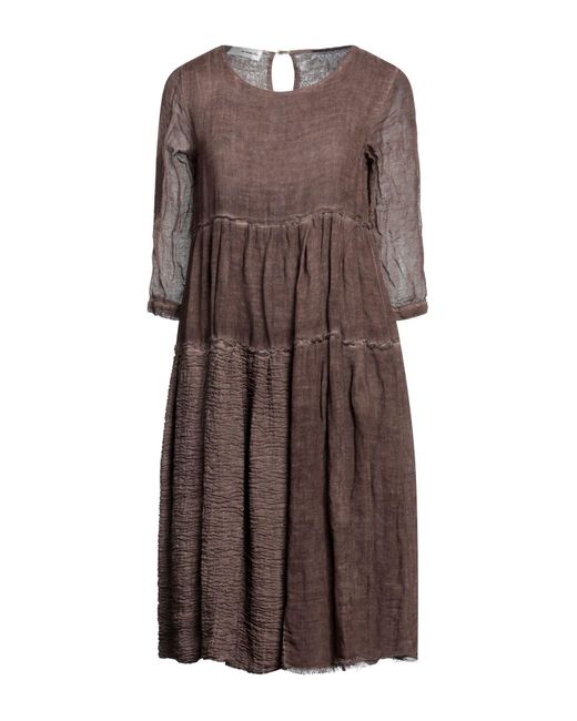 UN-NAMABLE Brown Midi Dress