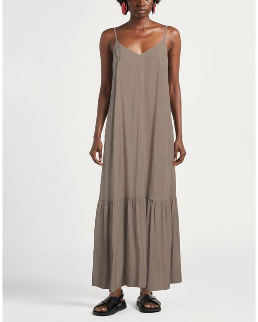Peserico Brown Maxi Dress Modal, Polyester