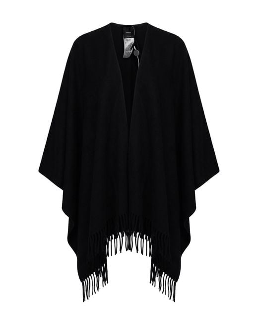 Pinko Black Cape Virgin Wool