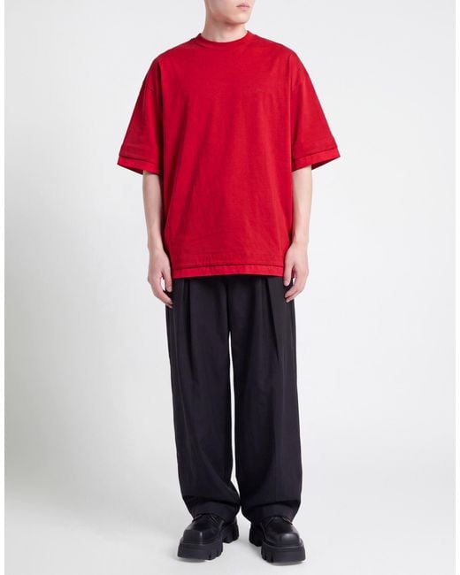 Juun.J Red T-Shirt Cotton, Nylon for men