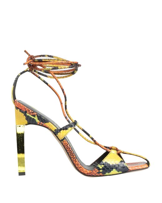 The Attico Metallic Marigold Sandals Leather