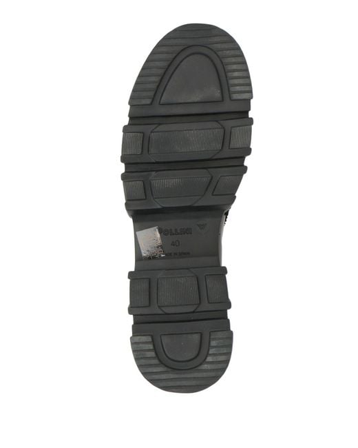 Pollini Gray Loafers Leather