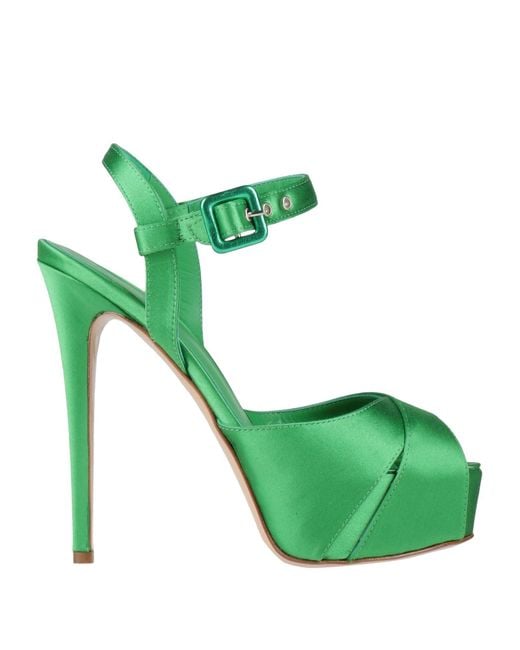 Le Silla Green Sandals Textile Fibers