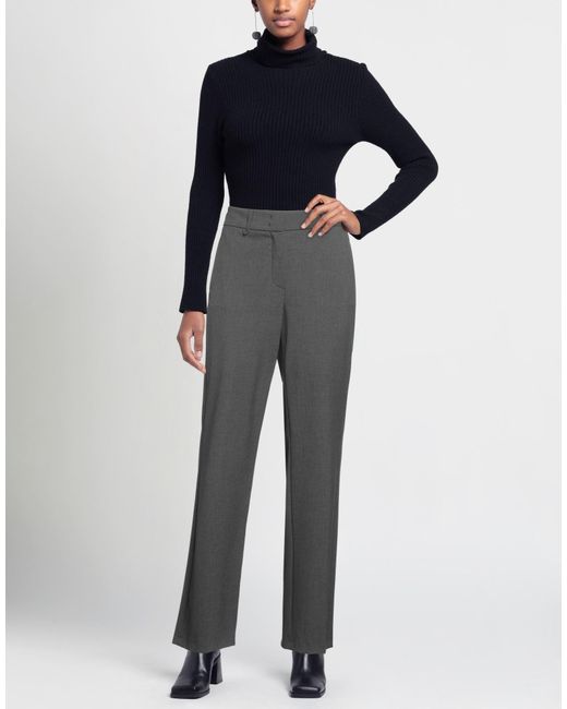 RAFFAELLO ROSSI Gray Light Pants Polyester, Viscose, Elastane