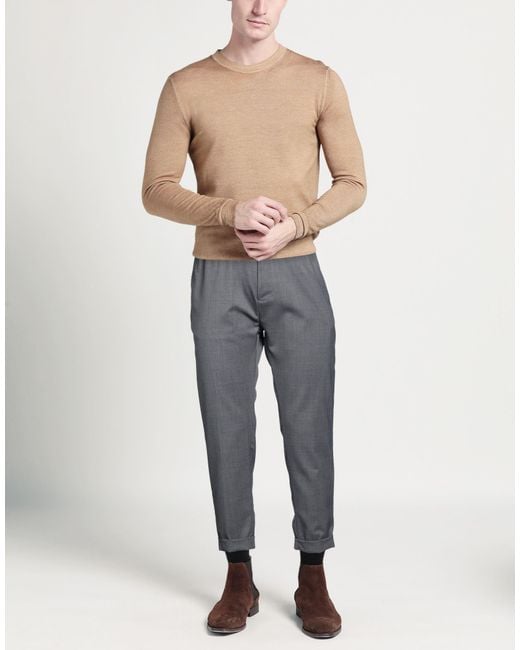 Yes London Gray Charcoal Pants Wool, Polyester, Elastane for men