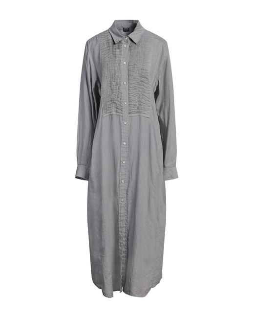 Aspesi Gray Midi Dress Linen