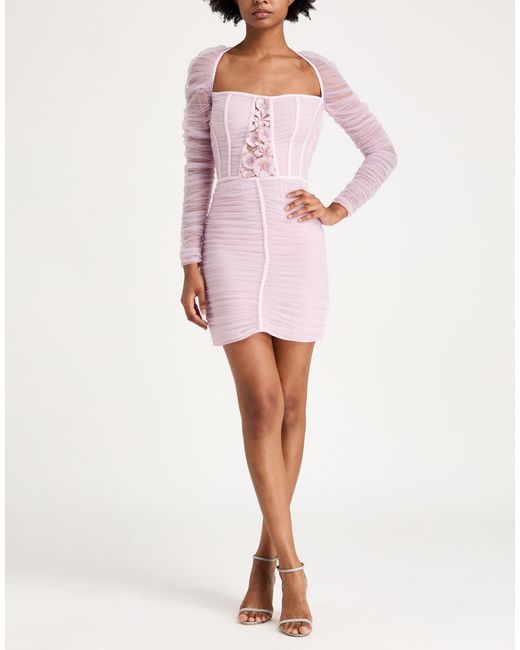 Elisabetta Franchi Pink Light Mini Dress Polyamide, Plastic, Glass