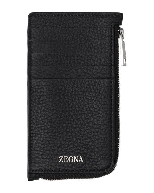 Tarjetero Zegna de hombre de color Black