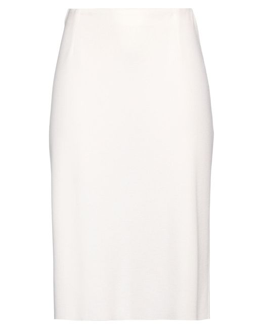 Agnona White Midi Skirt