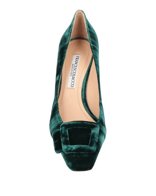 FRANCESCO SACCO Green Dark Pumps Textile Fibers