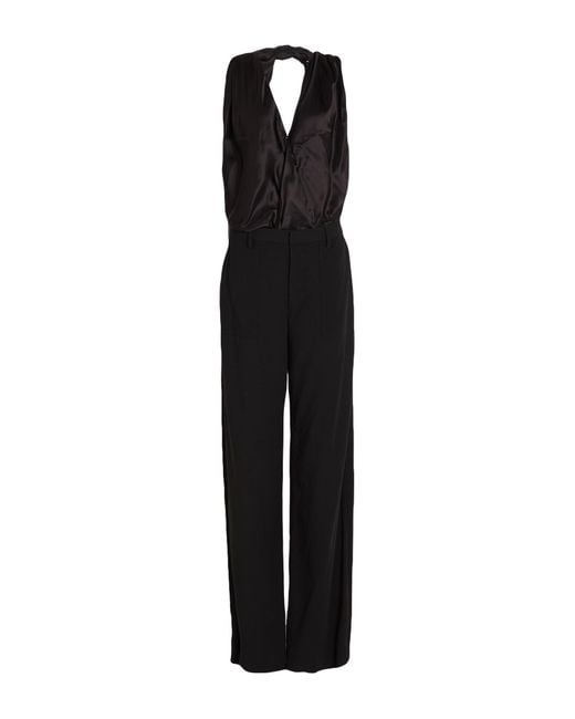 Maison Margiela Black Jumpsuit Viscose, Virgin Wool